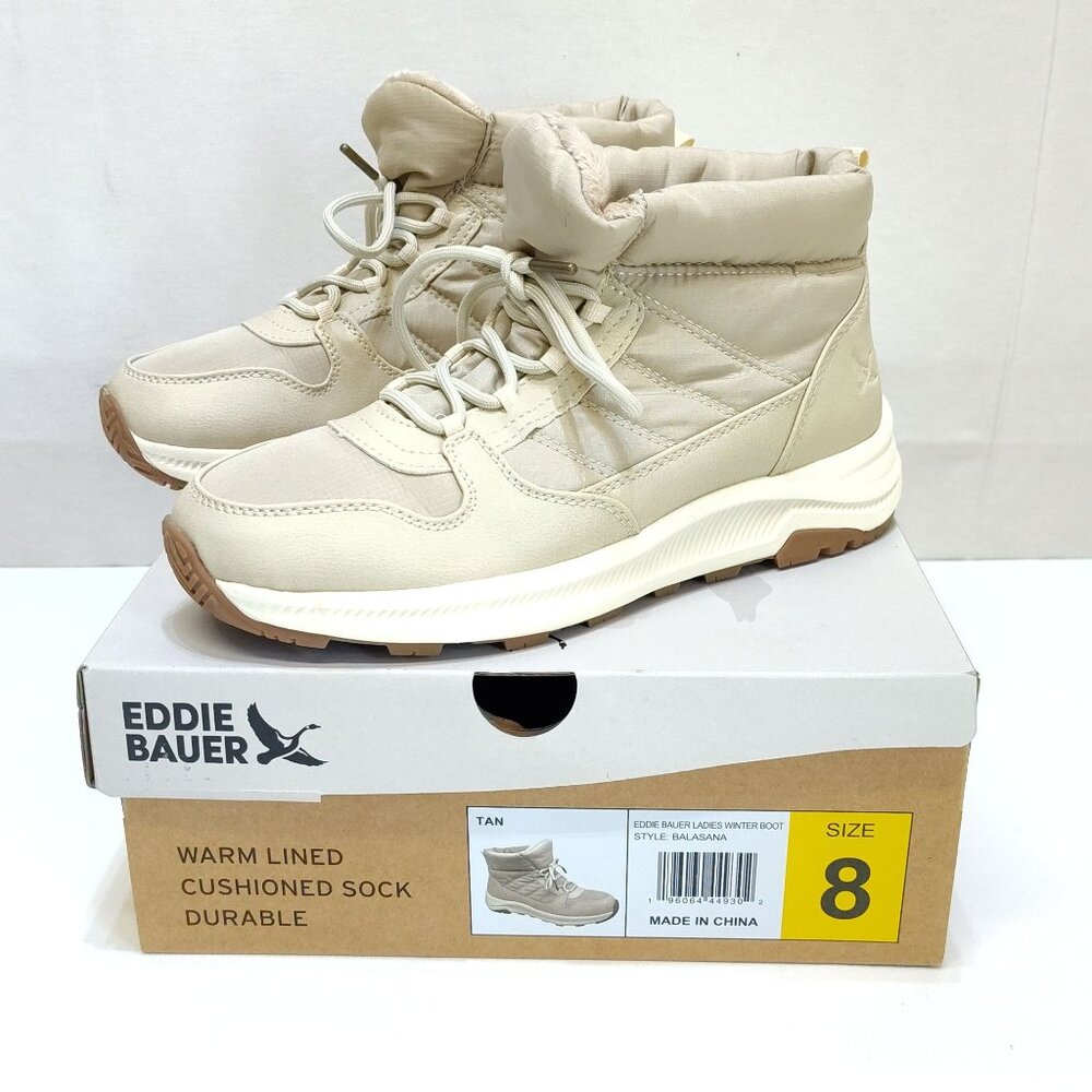 Eddie Bauer Winter Boots WMNS 8M Balasana Faux Fur Warm Lined Durable Cushioned